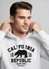 Hoodie Herren California Republic Kalifornien Grizzly Bär Bear Aufdruck Print Kapuzen-Pullover Männer Neverless®preview