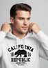 Hoodie Herren California Republic Kalifornien Grizzly Bär Bear Aufdruck Print Kapuzen-Pullover Männer Neverless®preview