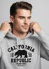 Hoodie Herren California Republic Kalifornien Grizzly Bär Bear Aufdruck Print Kapuzen-Pullover Männer Neverless®preview