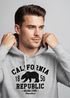 Hoodie Herren California Republic Kalifornien Grizzly Bär Bear Aufdruck Print Kapuzen-Pullover Männer Neverless®preview