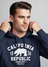 Hoodie Herren California Republic Kalifornien Grizzly Bär Bear Aufdruck Print Kapuzen-Pullover Männer Neverless®preview