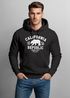 Hoodie Herren California Republic Kalifornien Grizzly Bär Bear Aufdruck Print Kapuzen-Pullover Männer Neverless®preview