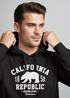 Hoodie Herren California Republic Kalifornien Grizzly Bär Bear Aufdruck Print Kapuzen-Pullover Männer Neverless®preview