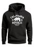 Hoodie Herren California Republic Kalifornien Grizzly Bär Bear Aufdruck Print Kapuzen-Pullover Männer Neverless®preview