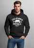 Hoodie Herren California Republic Kalifornien Grizzly Bär Bear Aufdruck Print Kapuzen-Pullover Männer Neverless®preview