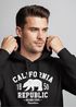 Hoodie Herren California Republic Kalifornien Grizzly Bär Bear Aufdruck Print Kapuzen-Pullover Männer Neverless®preview