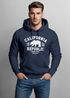 Hoodie Herren California Republic Kalifornien Grizzly Bär Bear Aufdruck Print Kapuzen-Pullover Männer Neverless®preview
