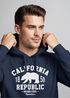 Hoodie Herren California Republic Kalifornien Grizzly Bär Bear Aufdruck Print Kapuzen-Pullover Männer Neverless®preview