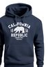 Hoodie Herren California Republic Kalifornien Grizzly Bär Bear Aufdruck Print Kapuzen-Pullover Männer Neverless®preview