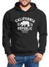 Hoodie Herren California Republic Kalifornien Grizzly Bär Bear Aufdruck Print Kapuzen-Pullover Männer Neverless®preview