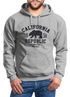 Hoodie Herren California Republic Kalifornien Grizzly Bär Bear Aufdruck Print Kapuzen-Pullover Männer Neverless®preview