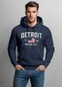 Hoodie Herren Detroit USA Print Aufdruck Amerika Stars and Stripes Kapuzen-Pullover Männer Fashion Streetstyle Neverless®preview