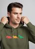 Hoodie Herren Dinosaurier Aufdruck Polygon Tiere Geometric Print Fashion Streetstyle Neverless®preview
