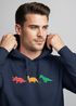 Hoodie Herren Dinosaurier Aufdruck Polygon Tiere Geometric Print Fashion Streetstyle Neverless®preview