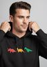 Hoodie Herren Dinosaurier Aufdruck Polygon Tiere Geometric Print Fashion Streetstyle Neverless®preview