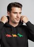 Hoodie Herren Dinosaurier Aufdruck Polygon Tiere Geometric Print Fashion Streetstyle Neverless®preview