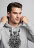 Hoodie Herren Eule Atzekenmuster Boho Bohamian Atzec Owl geometrisch Kapuzen-Pullover Männer Neverless®preview