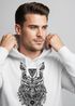 Hoodie Herren Eule Atzekenmuster Boho Bohamian Atzec Owl geometrisch Kapuzen-Pullover Männer Neverless®preview