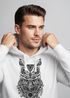 Hoodie Herren Eule Atzekenmuster Boho Bohamian Atzec Owl geometrisch Kapuzen-Pullover Männer Neverless®preview