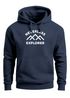 Hoodie Herren Explorer Kapuzensweatshirt mit Bergmotiv und Typografie Print Outdoor Streetwear Neverless®preview