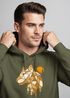 Hoodie Herren Fashion Polygon Print Luchs Wald Tiere Outdoor Motiv Aufdruck Streetstyle Neverless®preview