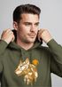 Hoodie Herren Fashion Polygon Print Luchs Wald Tiere Outdoor Motiv Aufdruck Streetstyle Neverless®preview