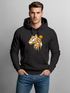 Hoodie Herren Fashion Polygon Print Luchs Wald Tiere Outdoor Motiv Aufdruck Streetstyle Neverless®preview