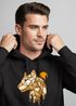 Hoodie Herren Fashion Polygon Print Luchs Wald Tiere Outdoor Motiv Aufdruck Streetstyle Neverless®preview