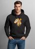 Hoodie Herren Fashion Polygon Print Luchs Wald Tiere Outdoor Motiv Aufdruck Streetstyle Neverless®preview