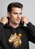 Hoodie Herren Fashion Polygon Print Luchs Wald Tiere Outdoor Motiv Aufdruck Streetstyle Neverless®preview