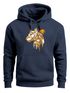 Hoodie Herren Fashion Polygon Print Luchs Wald Tiere Outdoor Motiv Aufdruck Streetstyle Neverless®preview