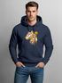 Hoodie Herren Fashion Polygon Print Luchs Wald Tiere Outdoor Motiv Aufdruck Streetstyle Neverless®preview