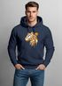 Hoodie Herren Fashion Polygon Print Luchs Wald Tiere Outdoor Motiv Aufdruck Streetstyle Neverless®preview