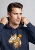 Hoodie Herren Fashion Polygon Print Luchs Wald Tiere Outdoor Motiv Aufdruck Streetstyle Neverless®preview