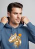 Hoodie Herren Fashion Polygon Print Luchs Wald Tiere Outdoor Motiv Aufdruck Streetstyle Neverless®preview