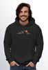 Hoodie Herren Frontprint Line-Art Berge Wandern Natur Outdoor Fashion Kapuzen-Pullover Männer Neverless®preview