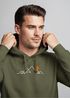 Hoodie Herren Frontprint Line-Art Berge Wandern Natur Outdoor Fashion Kapuzen-Pullover Männer Neverless®preview