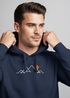 Hoodie Herren Frontprint Line-Art Berge Wandern Natur Outdoor Fashion Kapuzen-Pullover Männer Neverless®preview