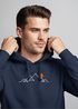 Hoodie Herren Frontprint Line-Art Berge Wandern Natur Outdoor Fashion Kapuzen-Pullover Männer Neverless®preview