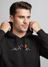 Hoodie Herren Frontprint Line-Art Berge Wandern Natur Outdoor Fashion Kapuzen-Pullover Männer Neverless®preview