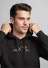 Hoodie Herren Frontprint Line-Art Berge Wandern Natur Outdoor Fashion Kapuzen-Pullover Männer Neverless®preview