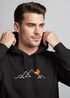 Hoodie Herren Frontprint Line-Art Berge Wandern Natur Outdoor Fashion Kapuzen-Pullover Männer Neverless®preview