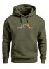 Hoodie Herren Frontprint Line-Art Berge Wandern Natur Outdoor Fashion Kapuzen-Pullover Männer Neverless®preview