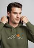 Hoodie Herren Frontprint Line-Art Berge Wandern Natur Outdoor Fashion Kapuzen-Pullover Männer Neverless®preview