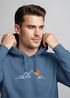 Hoodie Herren Frontprint Line-Art Berge Wandern Natur Outdoor Fashion Kapuzen-Pullover Männer Neverless®preview