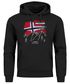 Hoodie Herren Frontprint Norwegen Flagge Berge Discover Aufdruck Outdoo rFashion Streetstyle Neverless®preview