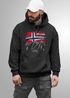 Hoodie Herren Frontprint Norwegen Flagge Berge Discover Aufdruck Outdoo rFashion Streetstyle Neverless®preview