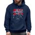 Hoodie Herren Frontprint Norwegen Flagge Berge Discover Aufdruck Outdoo rFashion Streetstyle Neverless®preview