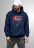 Hoodie Herren Frontprint Norwegen Flagge Berge Discover Aufdruck Outdoo rFashion Streetstyle Neverless®preview