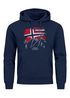 Hoodie Herren Frontprint Norwegen Flagge Berge Discover Aufdruck Outdoo rFashion Streetstyle Neverless®preview